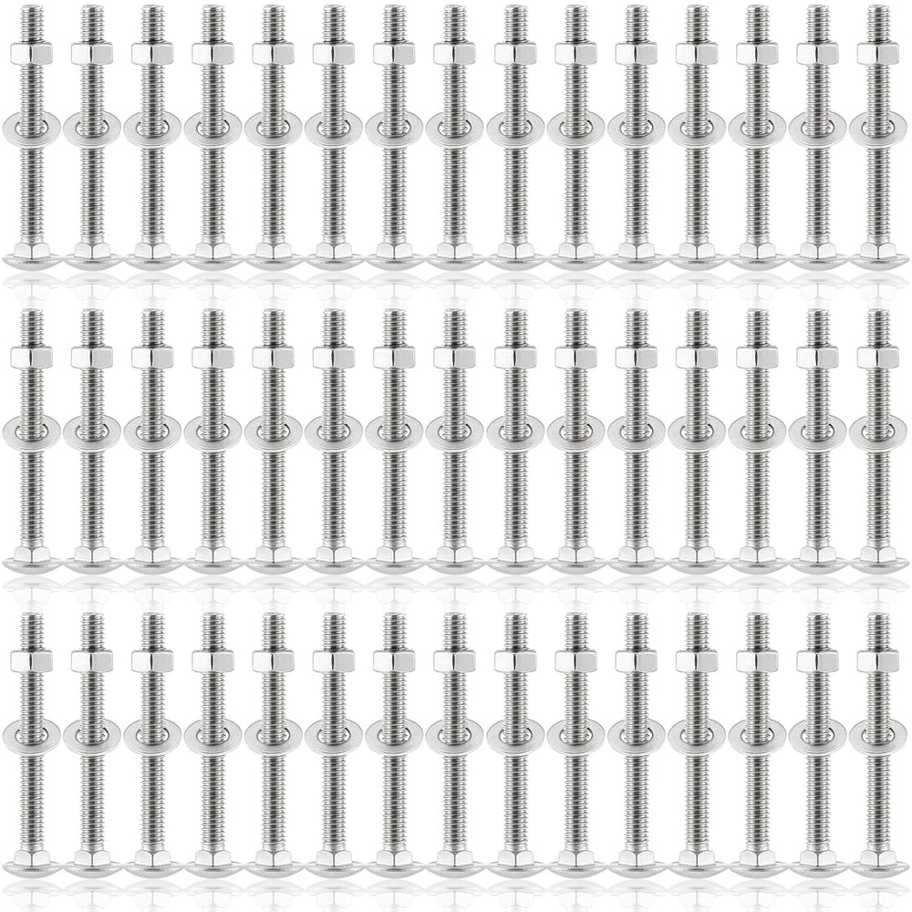Zonon 50 Sets 1/4-20 x 2-1/2" Carriage Bolts and Nuts Kit,Silver