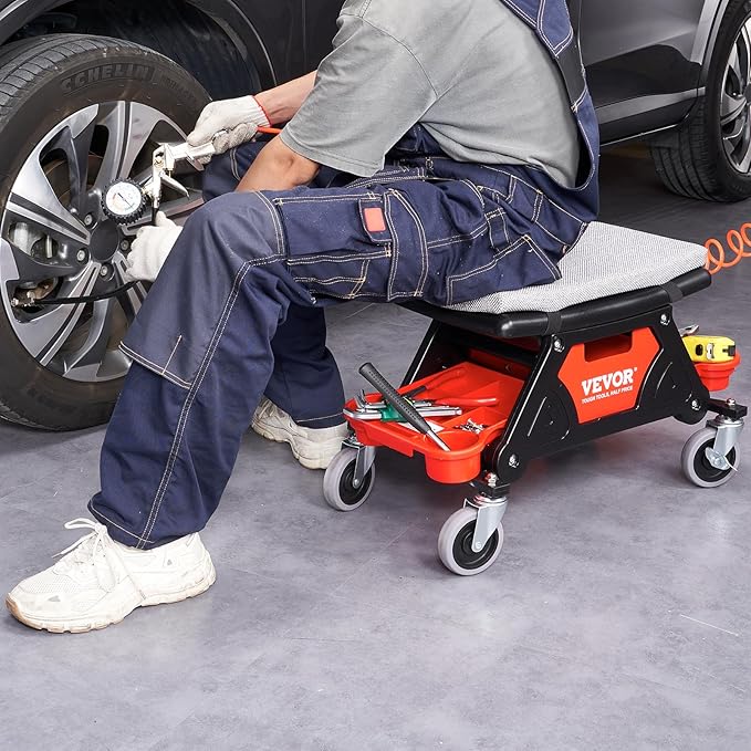 VEVOR Mechanic Stool 300 LBS Capacity Garage Stool Gift