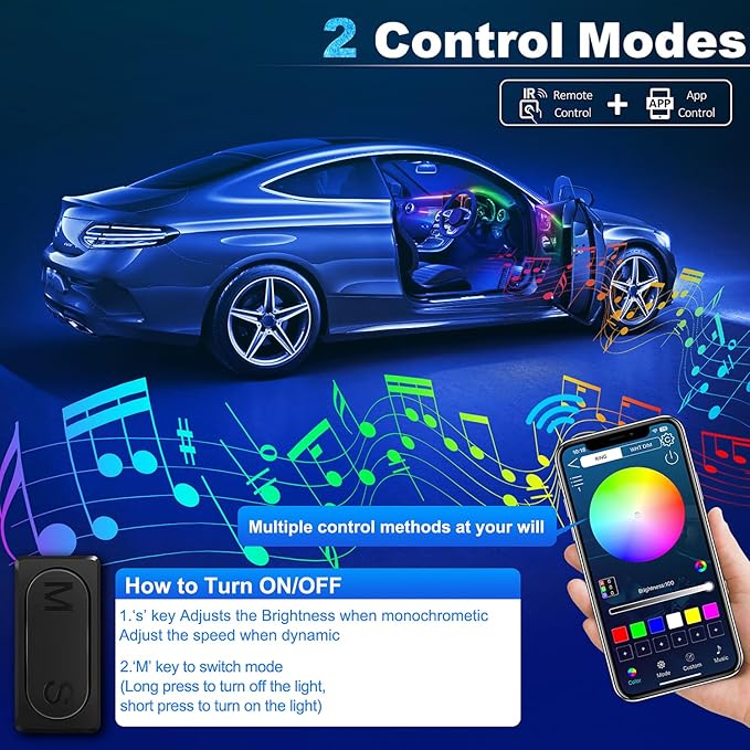Dreamcolor Acrylic Interior Car LED Strip Light