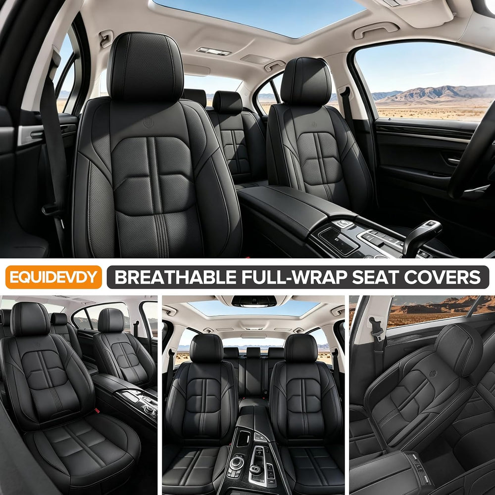Car Seat Covers Full Set for 5 Seats Lumbar Support Breathable