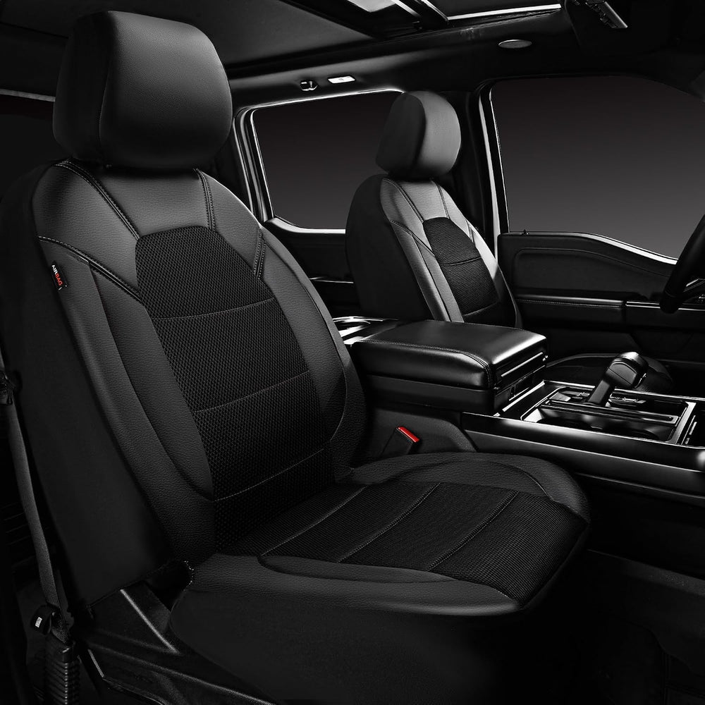 CAR PASS Leather and 3D Air Mesh Universal Fit Car Seat Covers, for Sedans,Tr...
