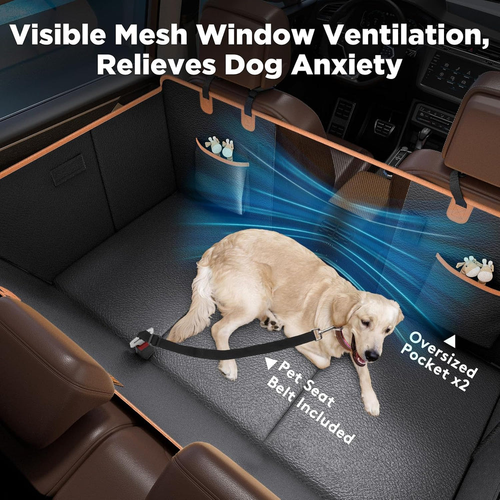 FURTIME Dog Car Seat Cover for Back Seat, PU Leather Back Seat Extender