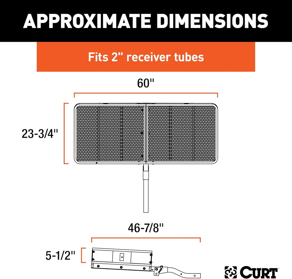 CURT 18153 Cargo Basket Hitch Trailer Hitch Cargo Carrier, 500 lbs. Capacity,...
