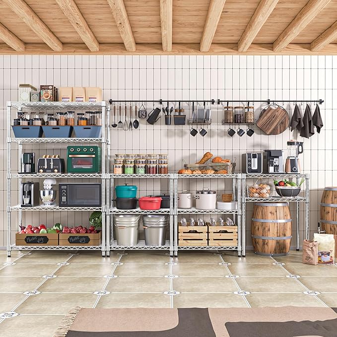 1750 LBS Storage Shelves 5-Tier Utility Shelving Unit Steel Organizer Wire Rack