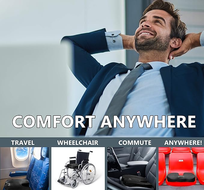 ComfiLife Premium Seat Cushion – 100% Memory Foam Office Chair Cushion