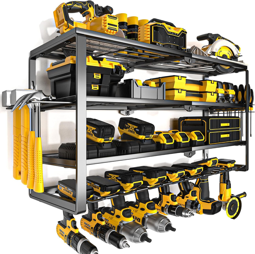 YYR 4 Layer Power Tool Organizer Wall Mount, Cordless Drill Hanger Storage Rack