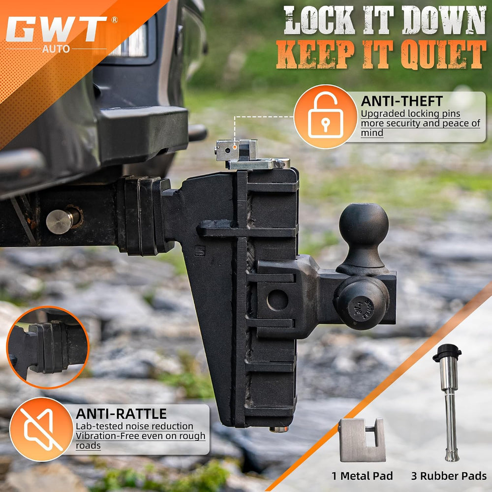 GWTAUTO Adjustable Trailer Hitch, Tri-Ball (1-7/8" x 2" x 2-5/16&qu...