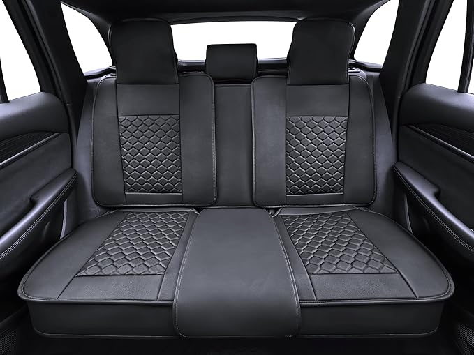 Elantrip Car Seat Cover Full Set Leather Car Seat Protector Universal fit