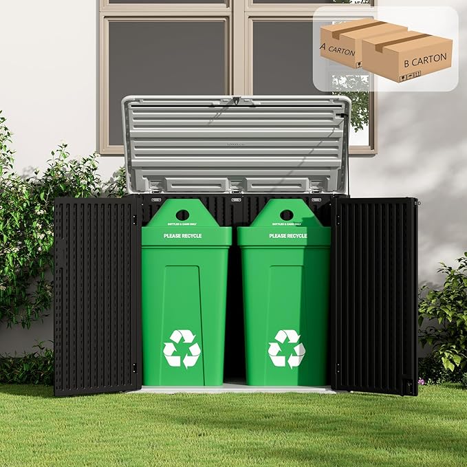 ZZM Large Outdoor Storage Shed, 48 Cu Ft Resin Versatile Storage Cabinet