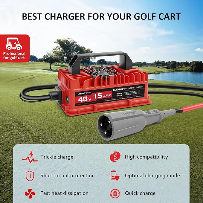 15 AMP 48 Volt Golf Carts Battery Charger