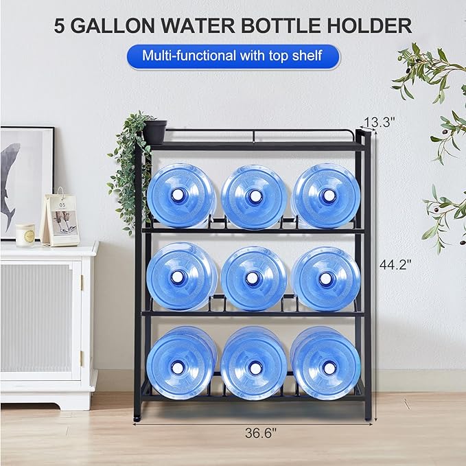 5 Gallon Water Bottle Holder 9-Tray 3/5 Gallon Water Jug Rack