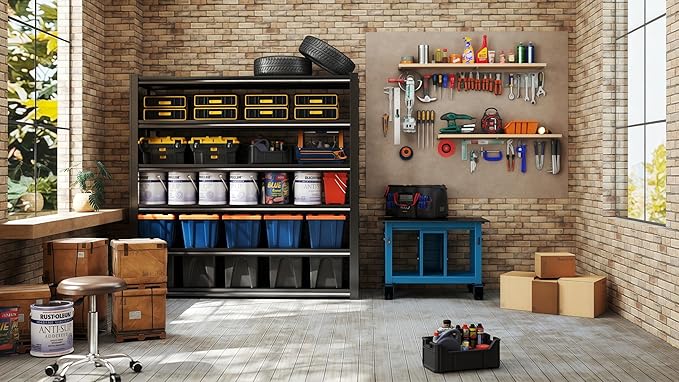6T 62" W x 24" D x 84" H Garage Shelving Heavy Duty Metal Shel...