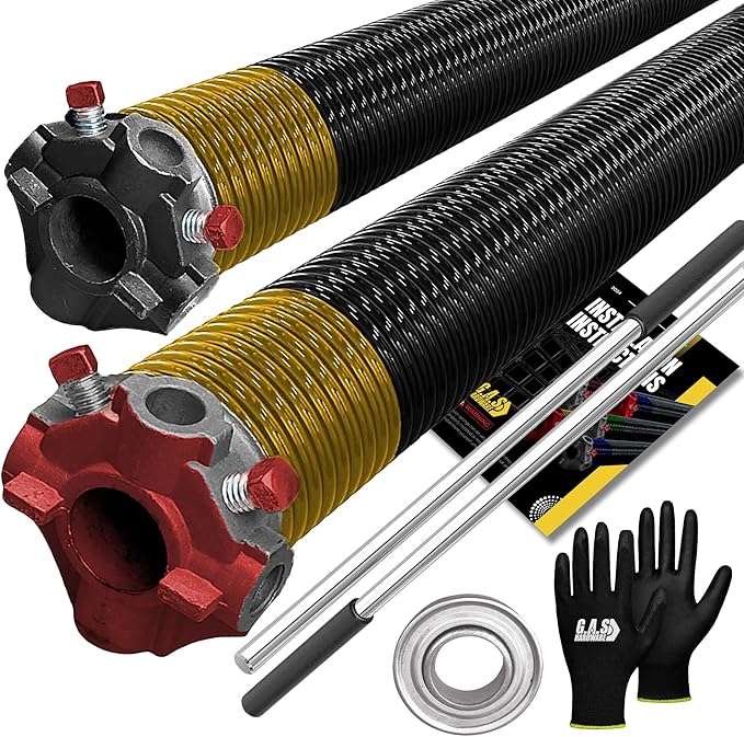 Garage Door Torsion Springs 250x2x30 Includes 1” Steel Bearing, and Winding Bars