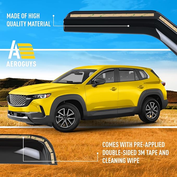 Extra Durable Window Deflectors in-Channel Window Visors Rain Guards Fit (4pcs)