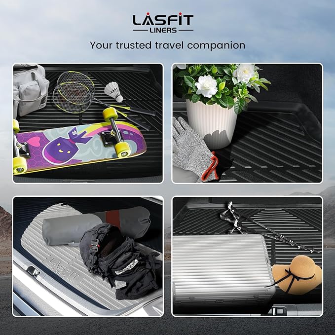 LASFIT Trunk Mat for Ford Fusion 2013-2020 All Weather TPE Mats Custom Fit