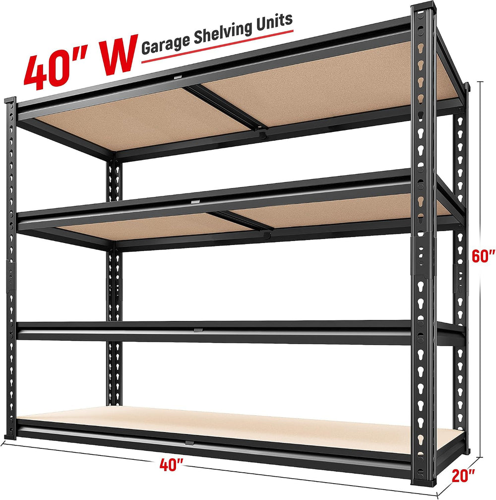 REIBII 2000LBS Storage Shelves,4-Tier Adjustable Garage Shelving for Pantry