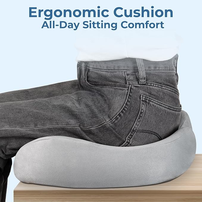 5 STARS UNITED Seat Cushion for Tailbone Pain Relief – Large Memory Foam