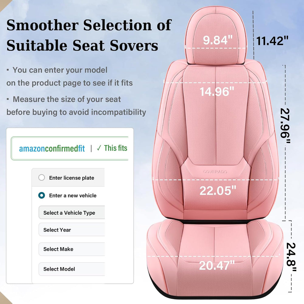 Coverado Car Seat Covers Full Set, Seat Covers for Cars,Car Seat Covers Front...