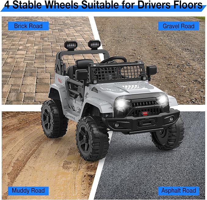 12V Kids Electric Ride On Truck Car w/Parent Remote Control, Spring Suspension