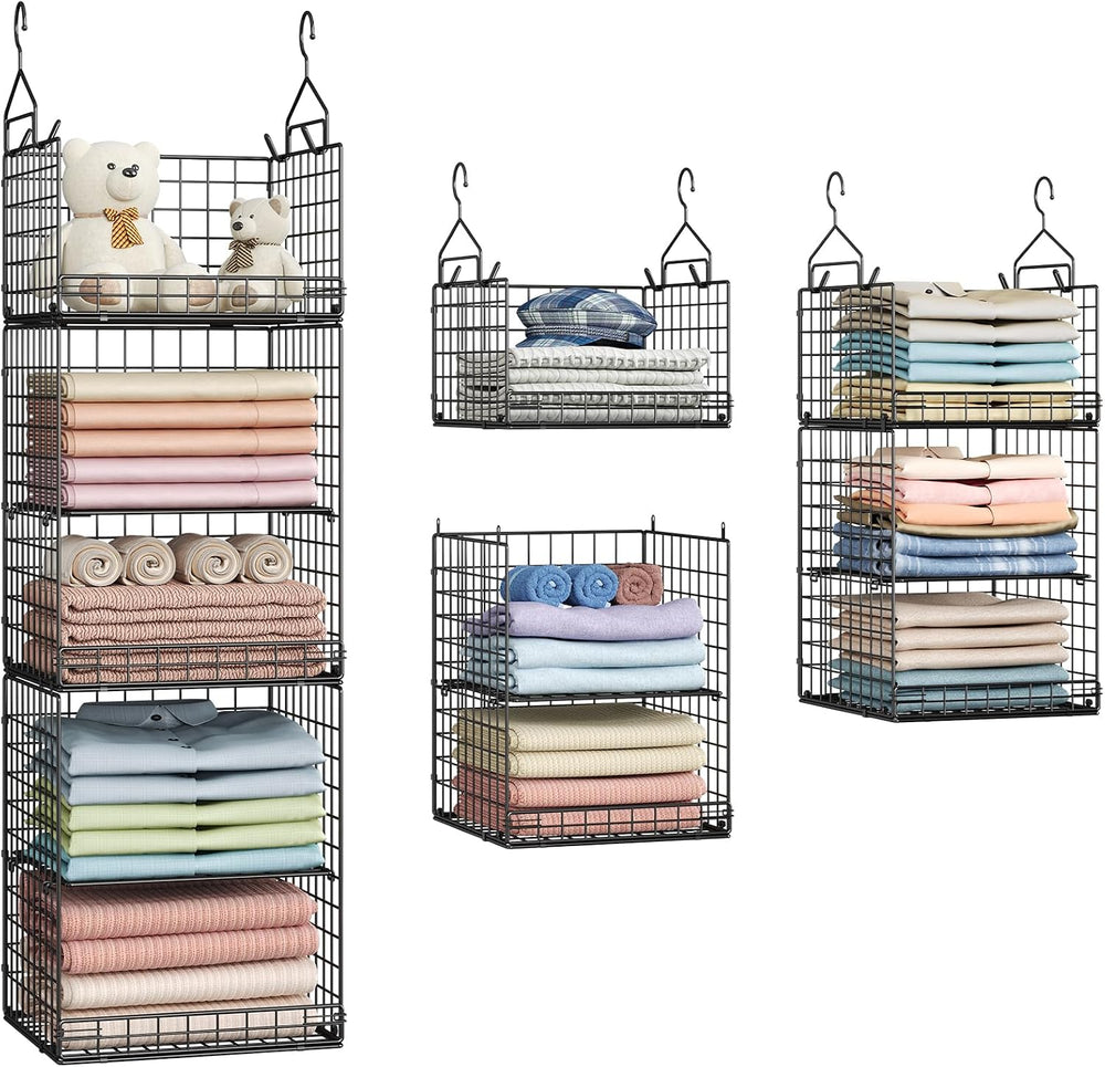 Yuyetuyo 5 Tier Closet Hanging Organizer and Storage Separable Hanging Closet...