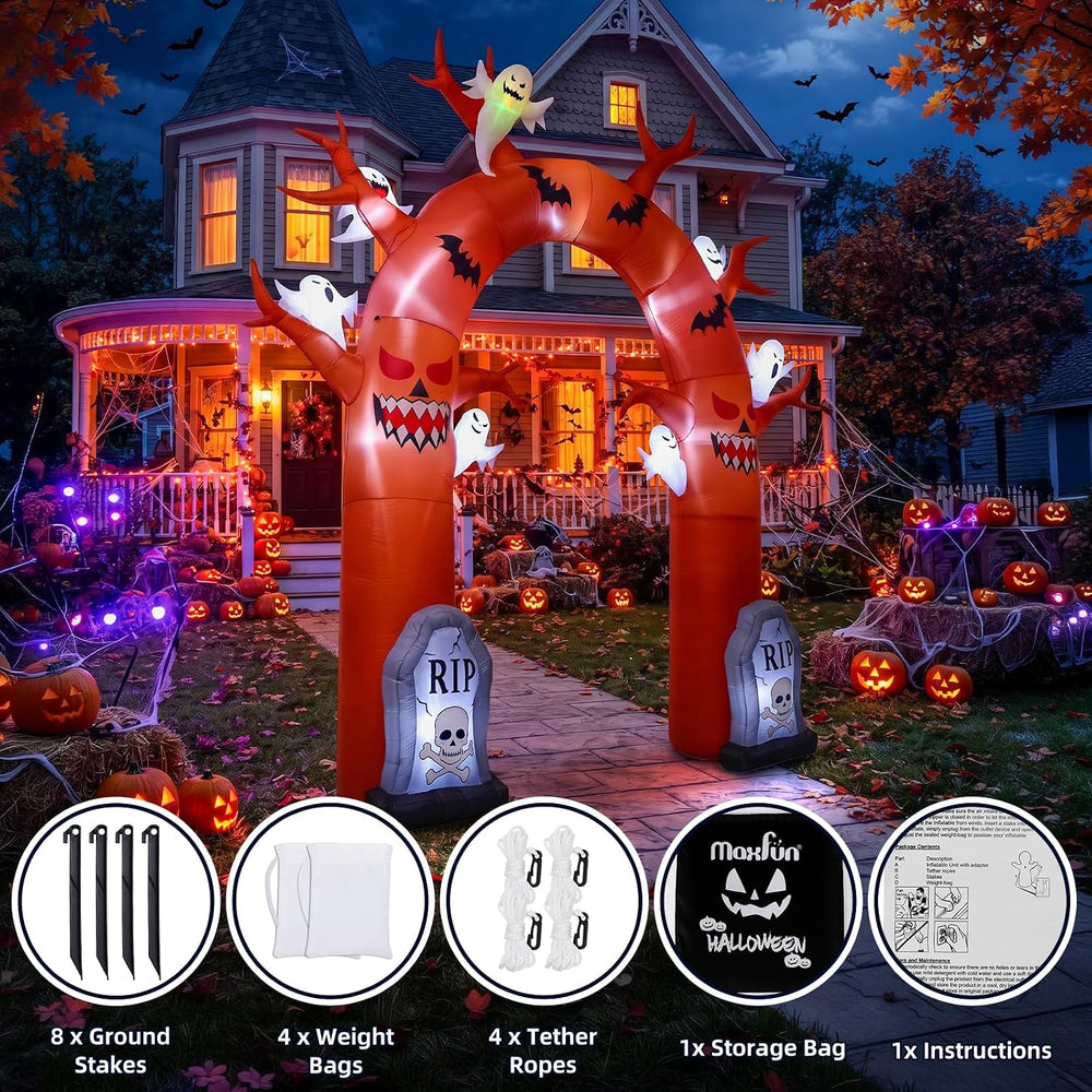 10FT Halloween Inflatable Archway Outdoor Decorations, Giant Blow Ups Arch