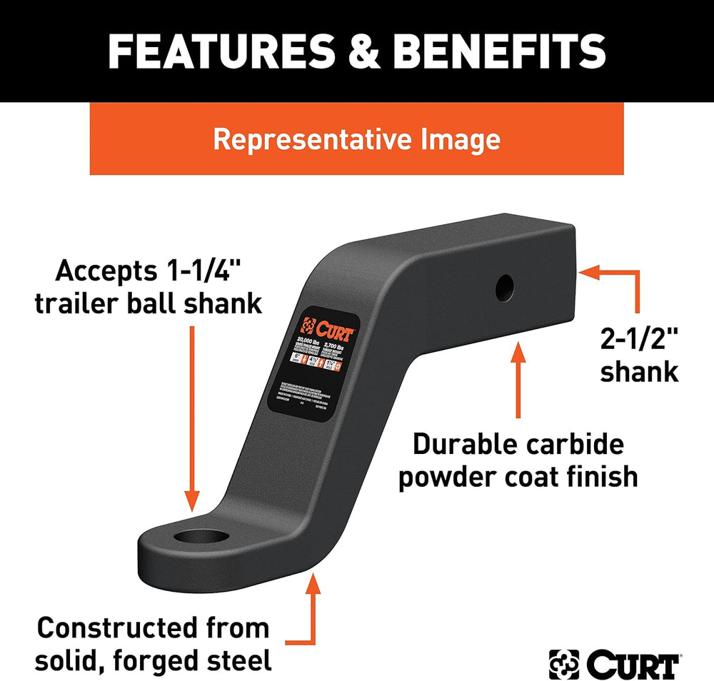 Curt Manufacturing 45456 2-1/2" Forged Ball Mount