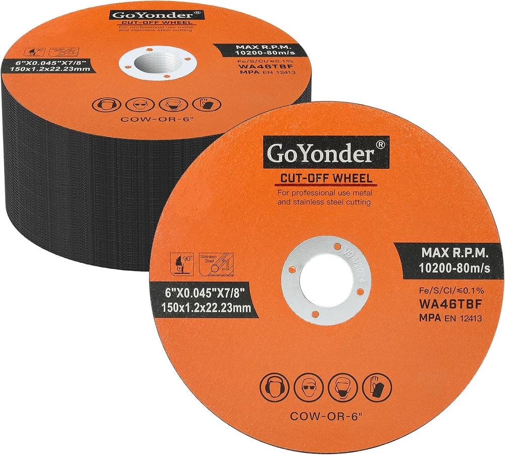 GoYonder 6 Inch Cut Off Wheels 6" x 0.045" x 7/8" Cutting Whee...