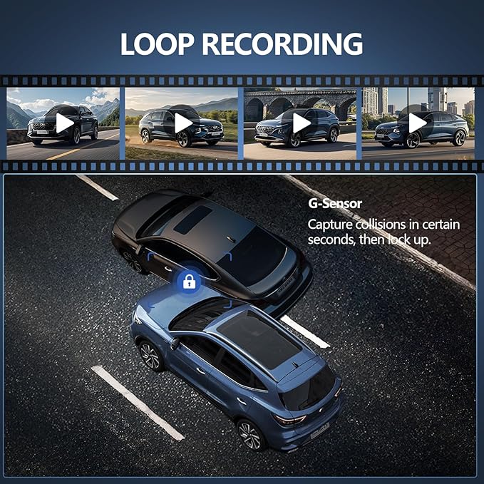 Wireless CarPlay Screen with 2K Dash Cam, 8.1" Portable Touchscreen Car ...