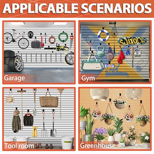 3-H Slatwall Accessories 18 Pack, Slatwall Hooks & Hangers Multi Sizes