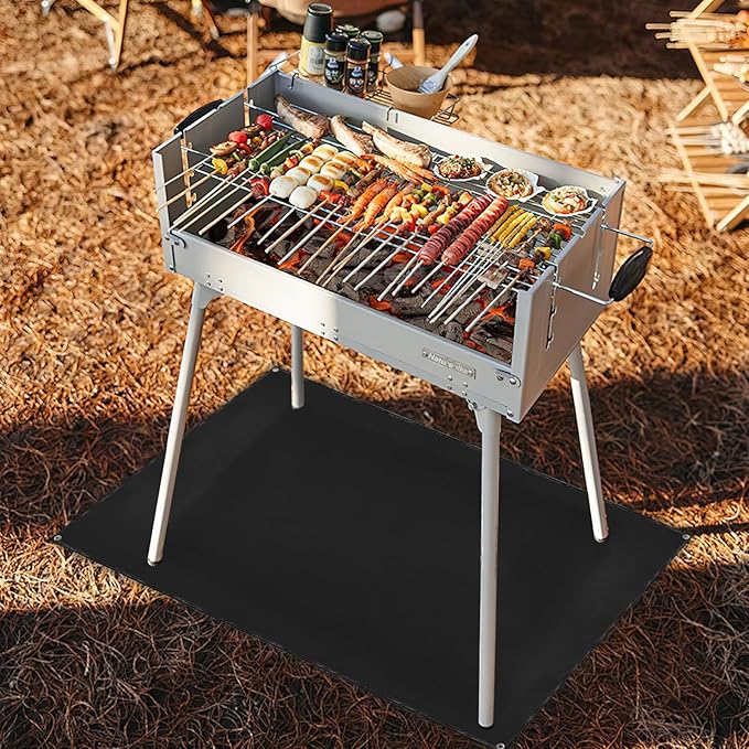 Under Grill Mat for Outdoor Grilling, 60 x 48 inches Double-Sided Fireproof