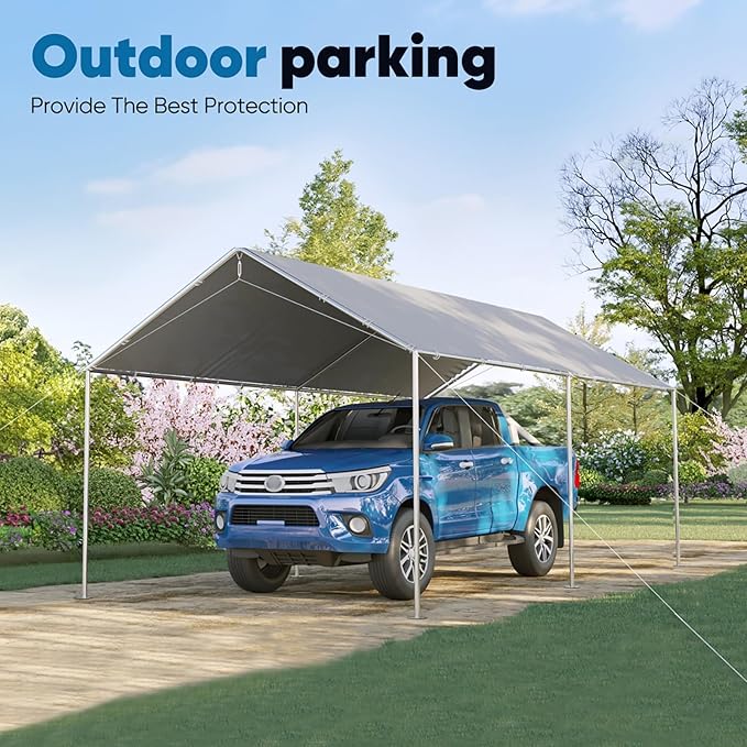 Quictent 10x15 ft Heavy Duty Car Canopy Galvanized Frame Carport Outdoor Party