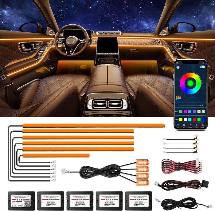 WEBUPAR Acrylic Interior Car Lights, Car Accessories 14 in 1 Car LED Strip