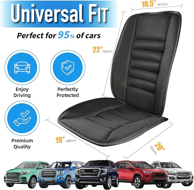 Car Seat Cushion with Back Support Pillow, Comfy Lumbar Support & Seat Cu...