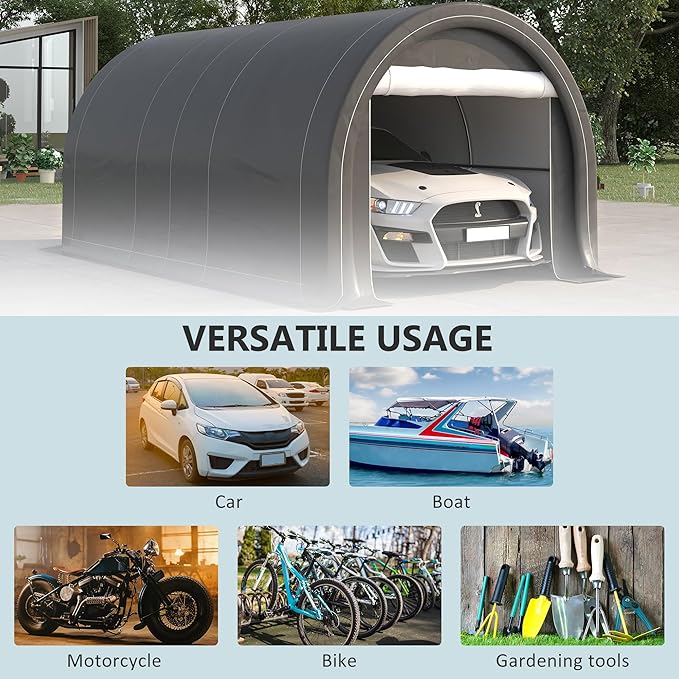 Outsunny 10' x 16' Carport, Heavy Duty Portable Garage Storage Tent