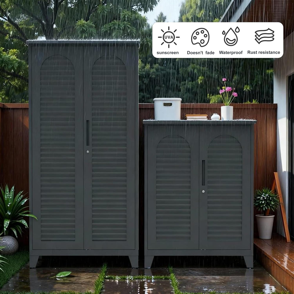 RYH 73" Tall Metal Outdoor Storage Cabinet(73" H × 35.4" W ×17...