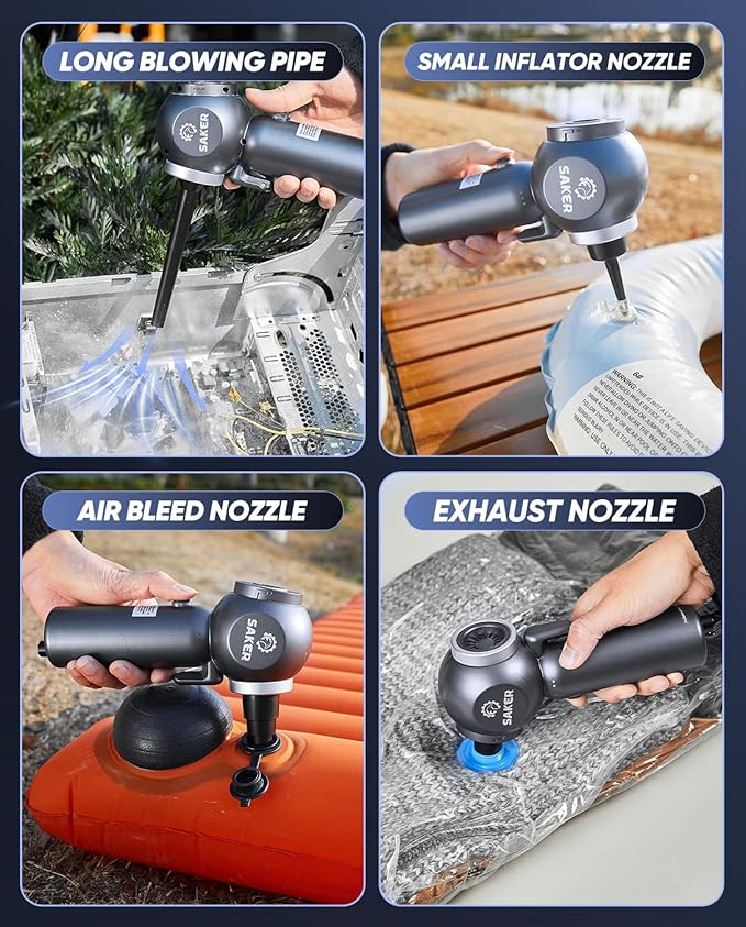 Saker 6 in 1 Car Vacuum Cleaner, 20000PA Handheld Vacuum Cordless Rechargeable