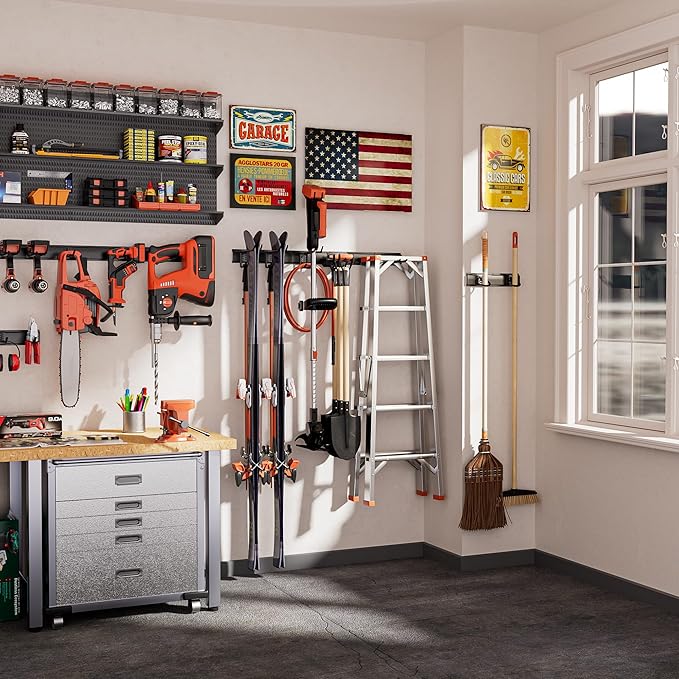 Garden Tool Organizer Wall Mount, 48 inches Tool Storage Rack