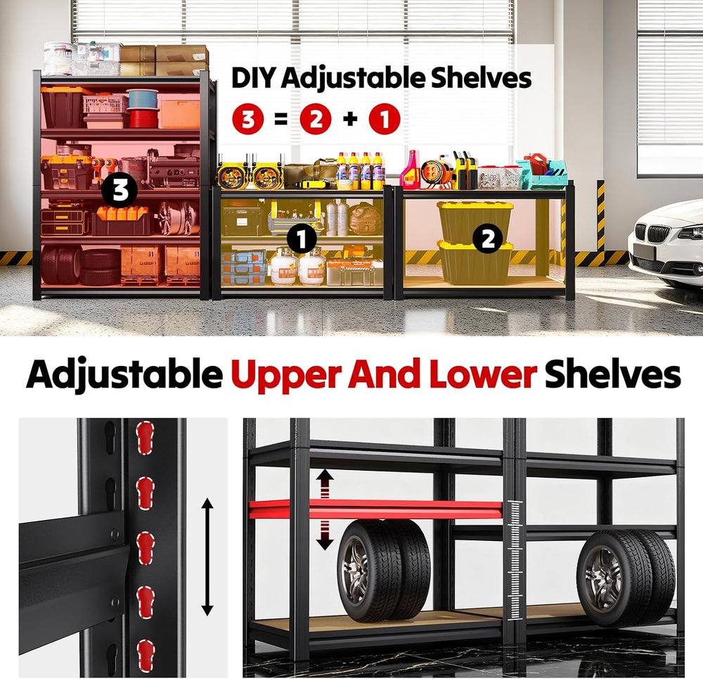 71.2H''45.6W Storage shelves, Adjustable Garage Shelving Shelving Unit