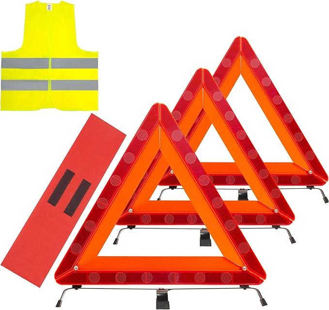 AYKRM 3Pack Car Warning Triangle Heavy Reflective Warning Road Safety Triangle