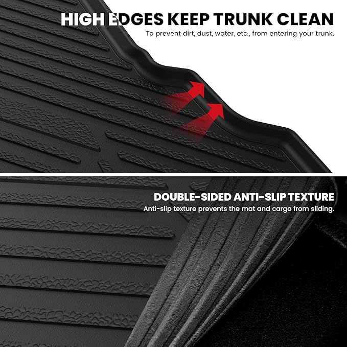 LASFIT Trunk Mat for Ford Fusion 2013-2020 All Weather TPE Mats Custom Fit