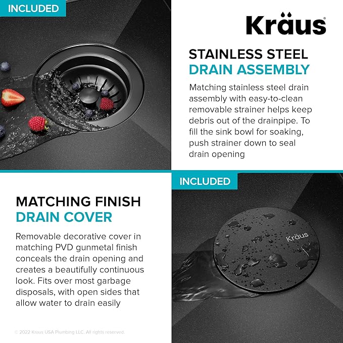 KRAUS Kore 21 Inch Undermount Workstation 16 Gauge Stainless Steel Single Bowl
