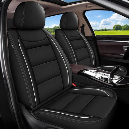 YORKNEIC Car Seat Covers 5 Seats Set for Hyundai Tucson 2010-2025 2026 Waterproof Faux Leather Full Coverage Set Car Seat Cushions Protector Compatible Airbag (2 Row 5 Seat, Black)