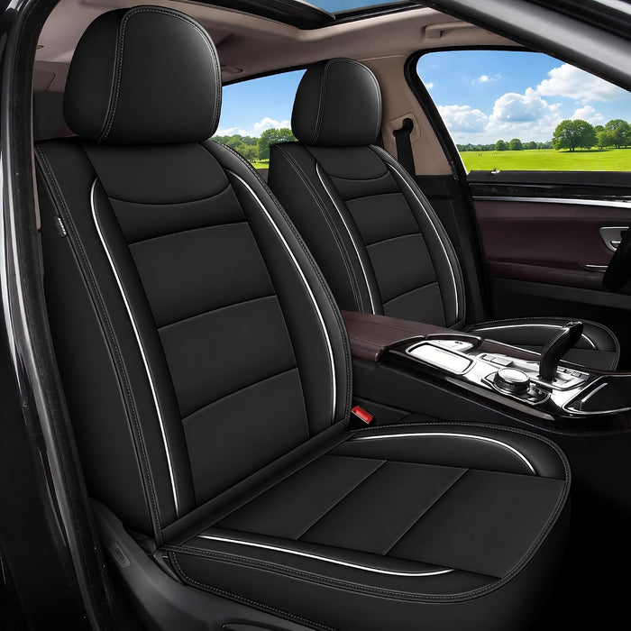 YORKNEIC Car Seat Covers 5 Seats Set for Hyundai Tucson 2010-2025 2026 Waterproof Faux Leather Full Coverage Set Car Seat Cushions Protector Compatible Airbag (2 Row 5 Seat, Black)