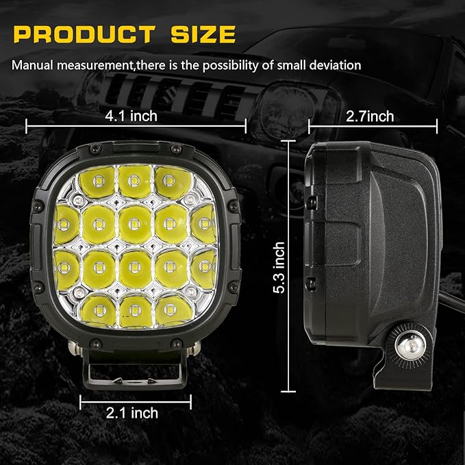 BIGLION.X 4 Inch 160W 18800LM Round LED Offroad Lights Driving Spotlights Fog