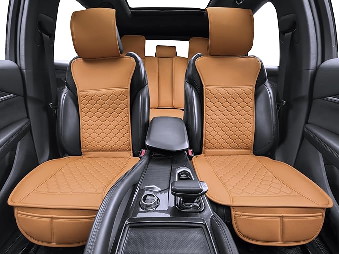Elantrip Car Seat Cover Full Set Leather Car Seat Protector Universal fit