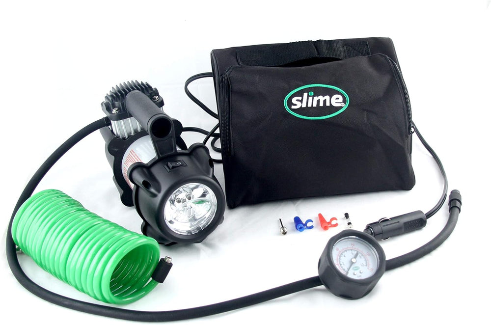 Slime 40031 Tire Inflator, Portable Car, SUV, 4x4 Air Compressor, Pro Power, ...