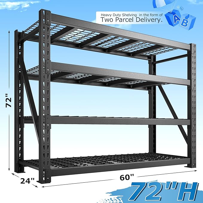 Bepatio 11000LBS Garage Shelving Heavy Duty, Industrial Shelving