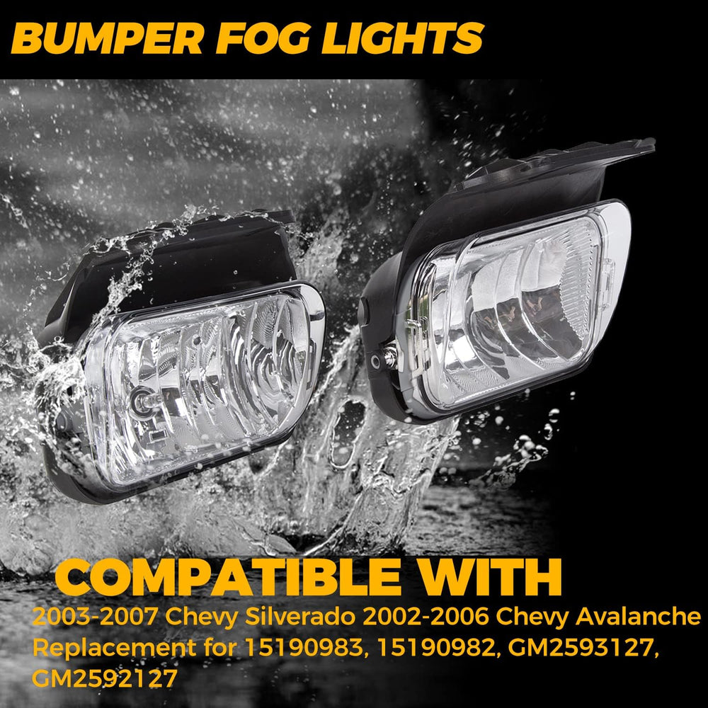 HECASA Bumper Fog Lights Compatible with Silverado Avalanche Fog Lamps