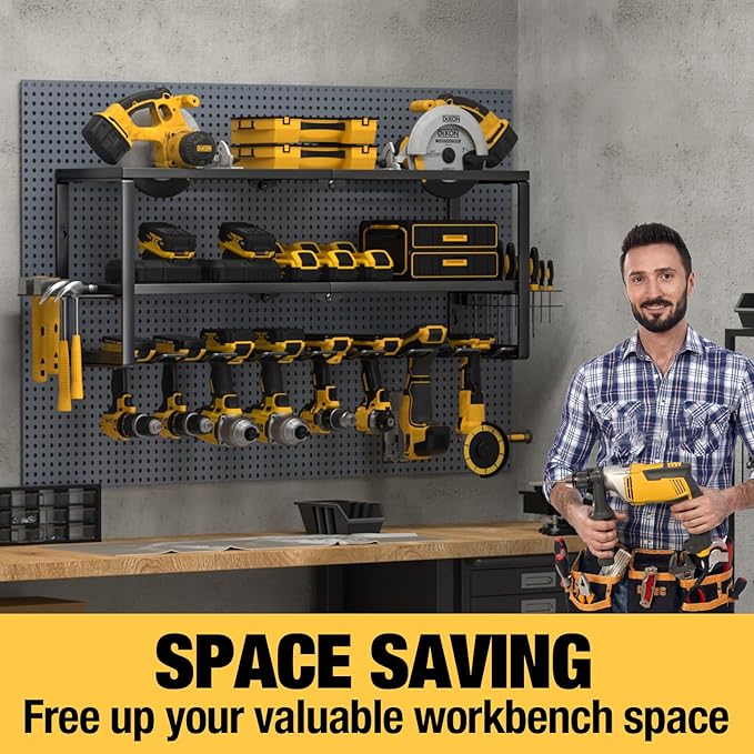 YYR Heavy Duty Power Tool Organizer Wall Mount, Cordless Drill Hanger Storage