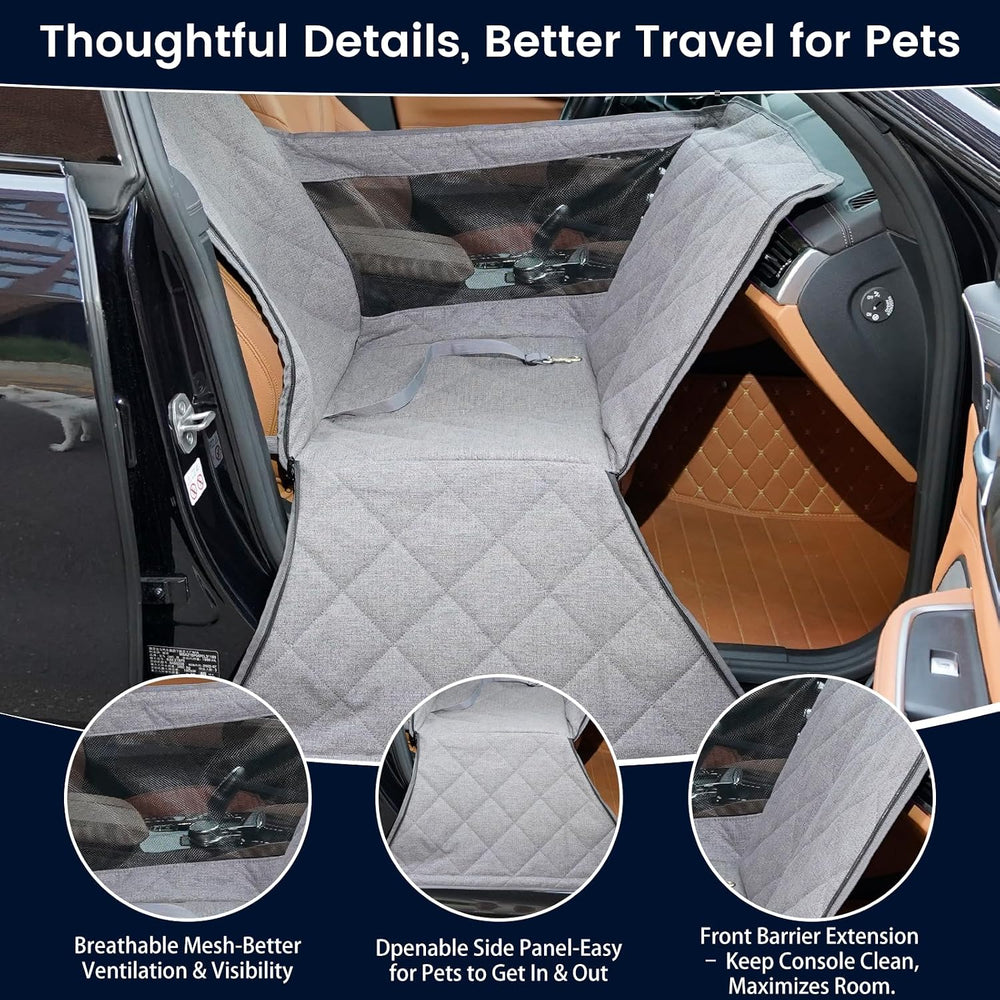 Front Seat Dog Car Seat for Small/Medium Dogs with Door Protection – Full Cov...